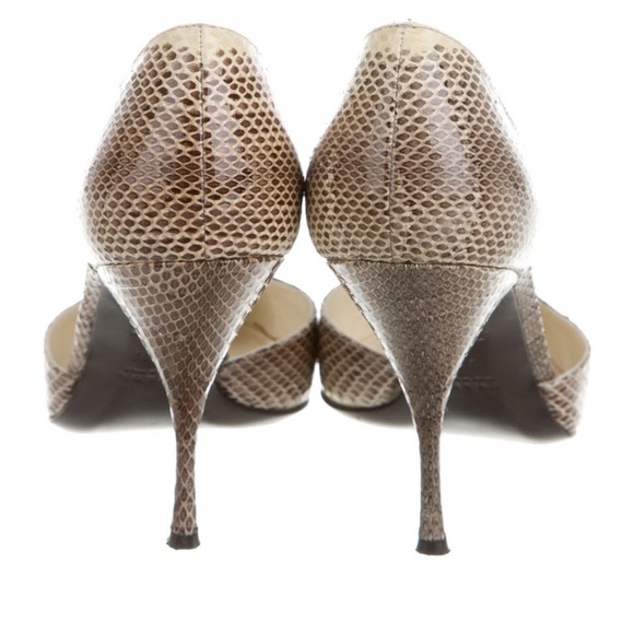 Authentic Prada Snakeskin Pointed Toe Pumps, Size 9.5 / IT 39.5 - Picture 5 of 12